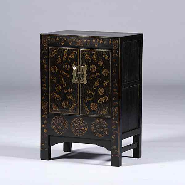 Appraisal: Chinese Black Lacquered Chest Chinese A black lacquered chest with