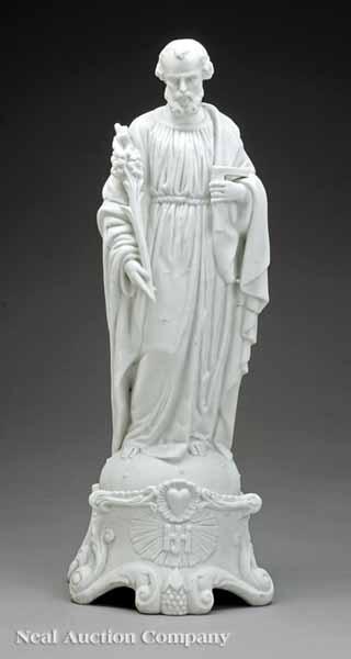 Appraisal: A Continental Parian Figure of Saint Joseph th c the