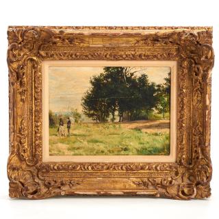 Appraisal: Barbizon School painting Barbizon School painting Barbizon School th c