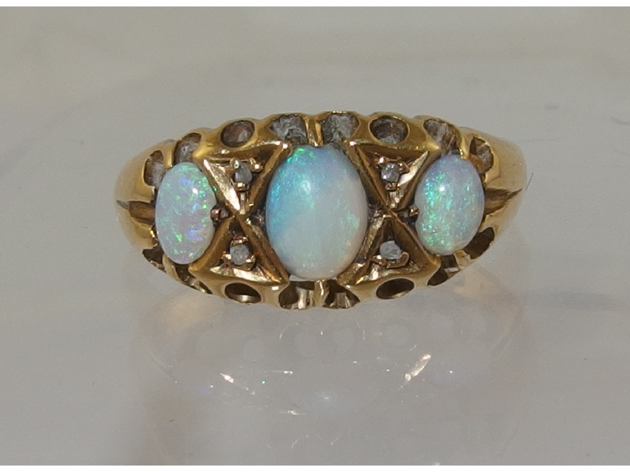 Appraisal: An ct opal and diamond ring