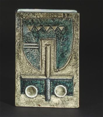 Appraisal: A Troika Pottery rectangular vase modelled in low relief and