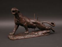 Appraisal: Charles Valton French - Wounded tiger bronze signed C Valton