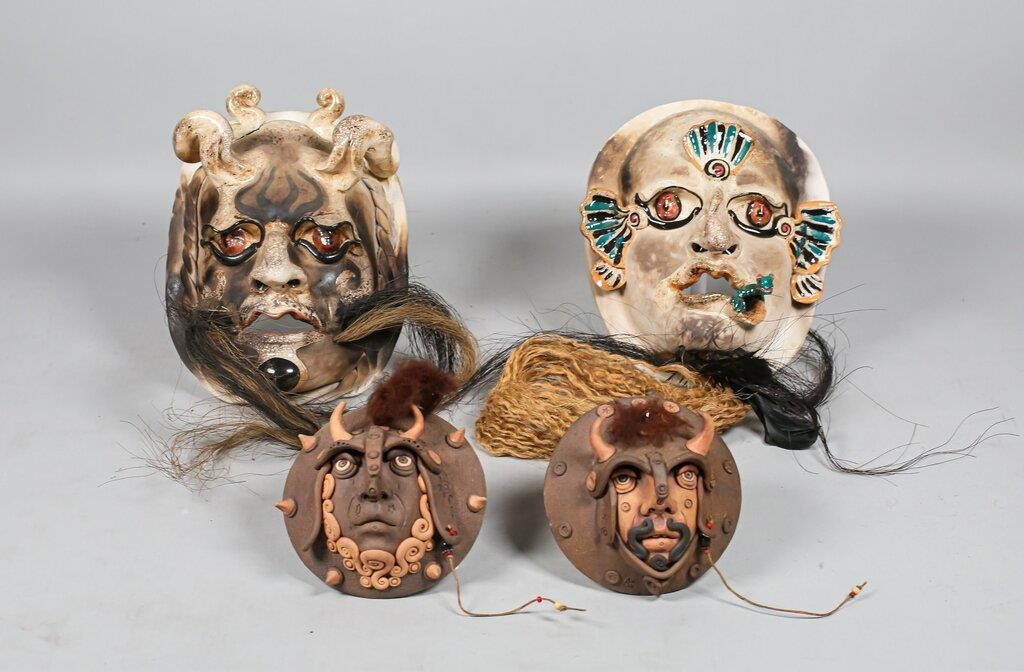 Appraisal: Pottery masks Jillian Barber English-born American Rhode Island th Century