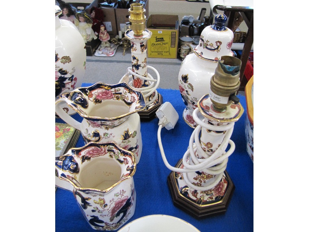 Appraisal: Various Masons 'Mandalay' including four lamp bases three graduated jugs