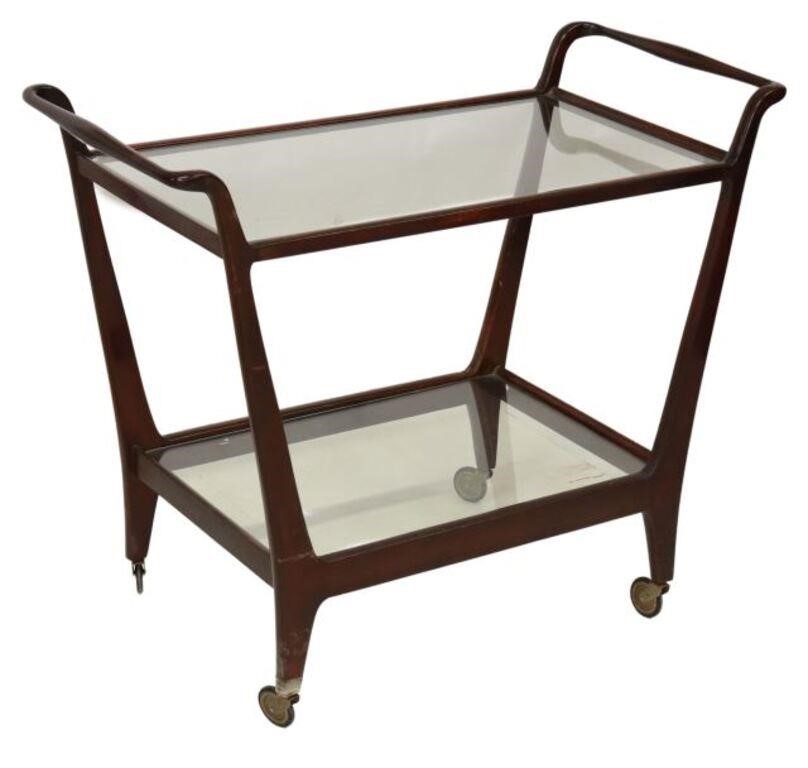 Appraisal: Italian mid-century modern bar cart service trolley in the manner