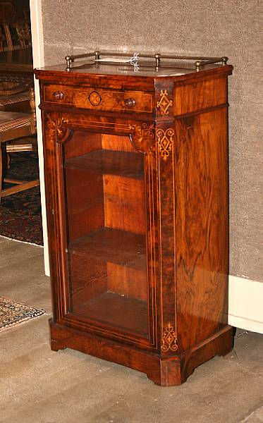 Appraisal: A Napoleon III parcel ebonized inlaid music cabinet height in