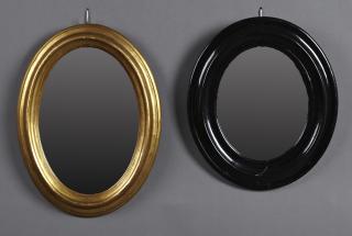 Appraisal: Two French Oval Mirrors th c one gilt and one