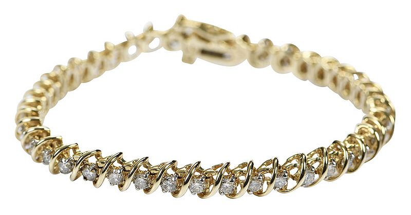 Appraisal: kt Diamond Bracelet round brilliant diamonds estimated total weight cts