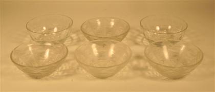 Appraisal: Four Lalique molded glass bowlsDeep U-shape toge The r with