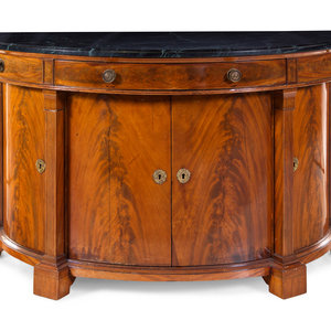 Appraisal: A Neoclassical Mahogany Marble-Top Cabinet Late th Early th Century