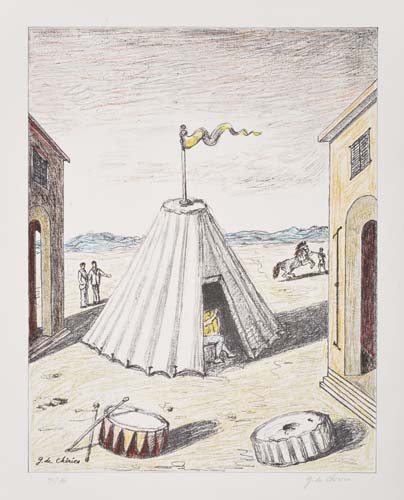 Appraisal: GIORGIO DE CHIRICO Solitudine della gente di Circo Color lithograph