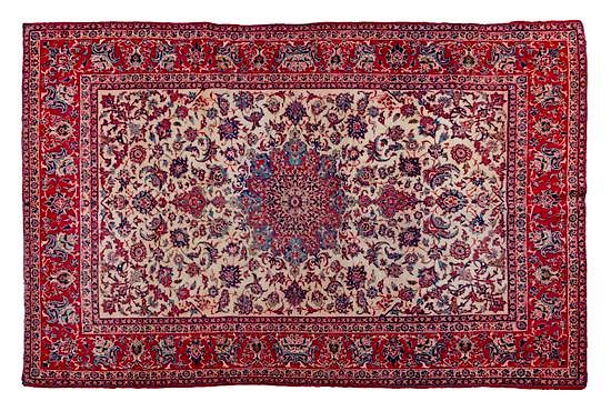 Appraisal: An Isfahan Wool Rug feet inches x feet inches An