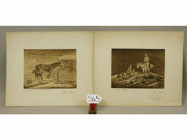 Appraisal: Collection of etchings by noted artist Max Evans titled Lookout