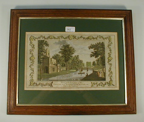 Appraisal: A hand coloured engraving of a view of the back