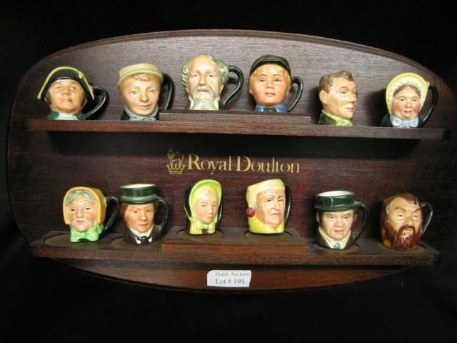 Appraisal: Royal Doulton Tiny Character Mugs Dickens set with display board