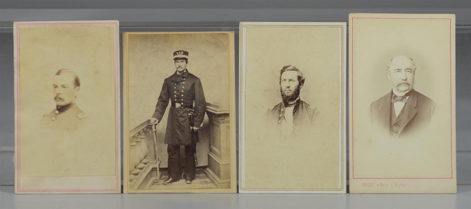 Appraisal: Ephemera carte de visites military subjects to include a photo