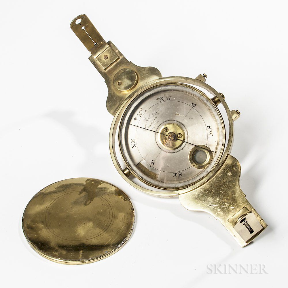 Appraisal: James Reed Co No Gimbaled Surveyor's Compass James Reed Co