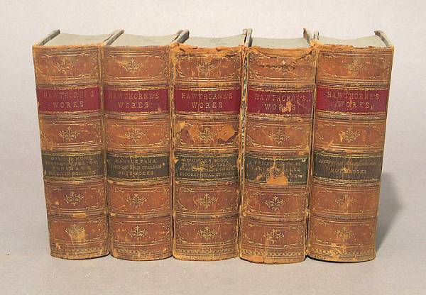 Appraisal: BINDINGS Hawthorne Nathaniel Works of Nathaniel Hawthorne Boston mo calf