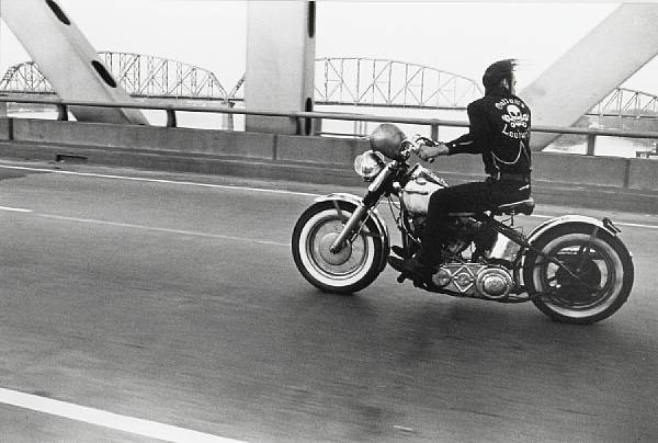 Appraisal: Danny Lyon American born Crossing the Ohio Louisville Gelatin silver