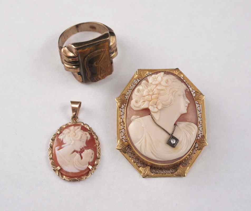 Appraisal: PIECE LOT OF ESTATE JEWELRY To include K HABILLE CAMEO