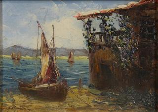 Appraisal: Painting Georgi Lapchine Georgi Alexandrovich Lapchine Russian - Amalfi Fishing