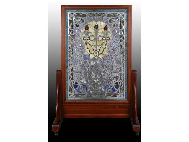 Appraisal: Large Stained and Leaded Glass Window Description Circa Two or