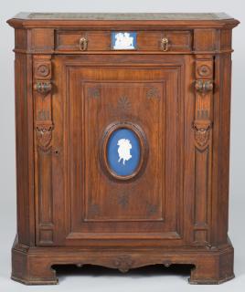 Appraisal: Renaissance Revival Cabinet Victorian Renaissance Revival walnut parlor cabinet or