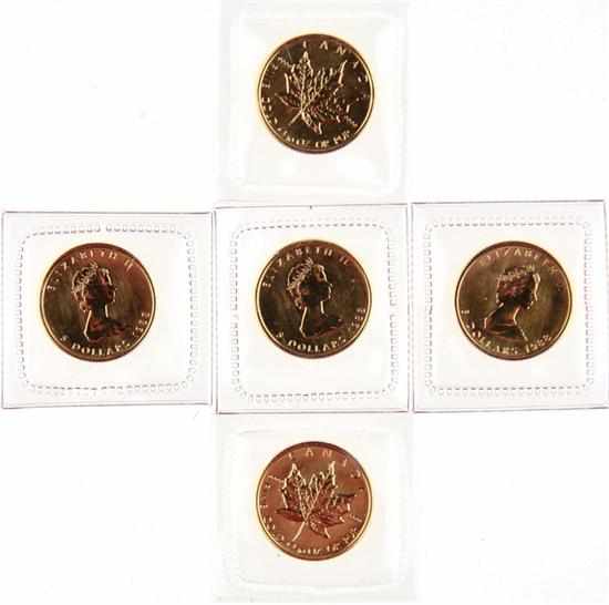 Appraisal: Canadian Gold Maple Leaf coins obverse with portrait of Queen