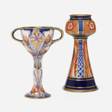 Appraisal: William Moorcroft for James Macintyre Co Aurelian vases with flowers