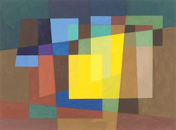 Appraisal: BRODDA BERNHARD Berlin - Bonn Geometric composition Circa Tempera on