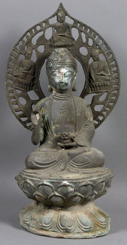 Appraisal: - Old Chinese Bronze Buddha h Old Chinese bronze Buddha