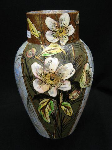 Appraisal: Art Pottery Vase Attributed To Haviland fine floral tall beautiful