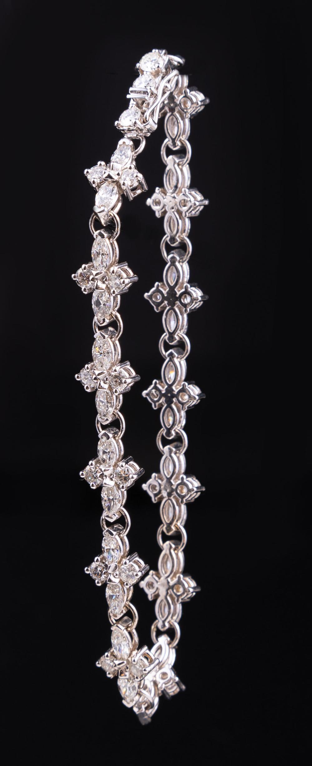 Appraisal: kt White Gold and Diamond Bracelet round cut diamonds set