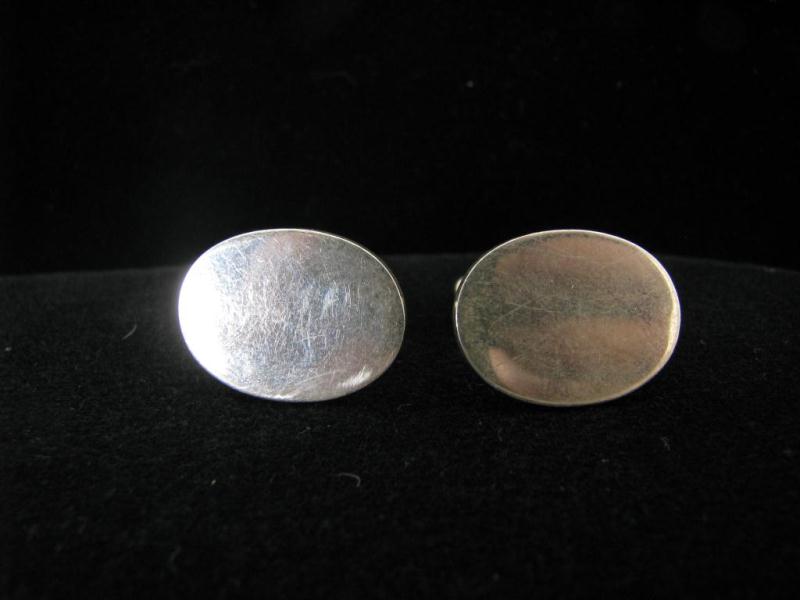 Appraisal: Tiffany Co Sterling Silver Designer Cuff Links oval shape that