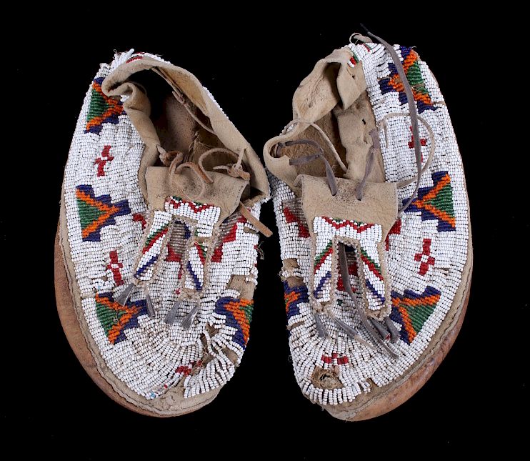 Appraisal: Gros Ventre Fully Beaded Moccasins circa Offered for public purchase