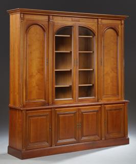 Appraisal: French Carved Cherry Bookcase Cupboard th c t French Carved