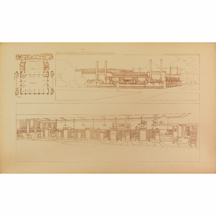 Appraisal: Frank Lloyd Wright Wasmuth lithographs group of four includes Larkin