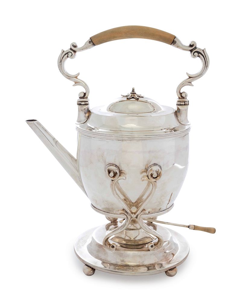 Appraisal: A George III Silver Kettle on Lampstand A George III