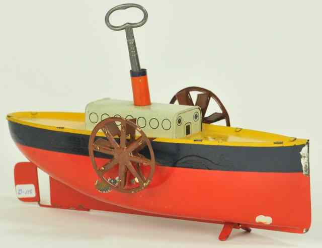 Appraisal: BING PADDLE WHEELER Germany mid 's lithographed tin red and