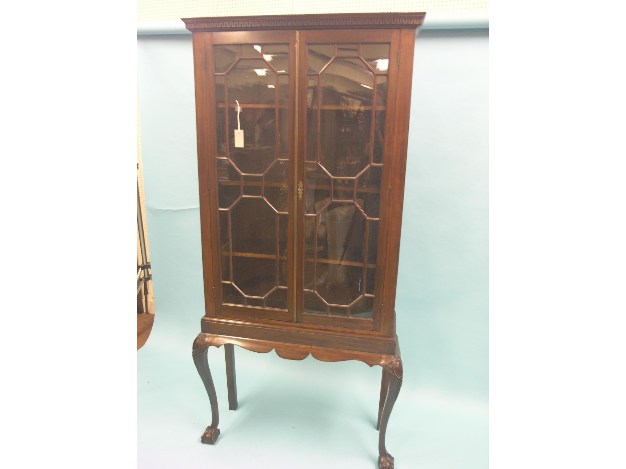 Appraisal: A George III mahogany bookcase marriage pair of astragal-glazed doors