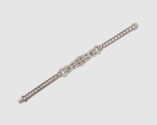 Appraisal: Platinum and Diamond Bracelet Platinum and Diamond Braceletthe Art Deco