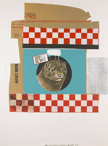 Appraisal: Robert Rauschenberg American born Mink Chow from Chow Series Silkscreen