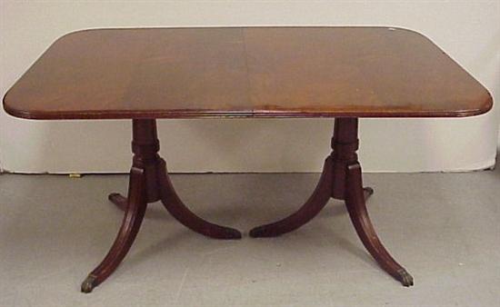 Appraisal: th C Chippendale style double pedestal dining room table with