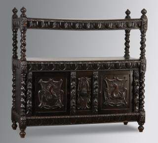 Appraisal: th c Jacobean style carved oak server Late th century