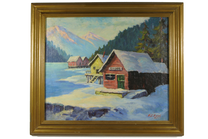 Appraisal: FRANK E BINNS oil on canvas Seattle Washington born Winter