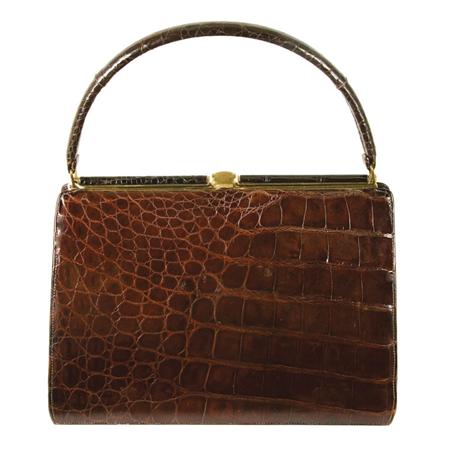 Appraisal: Brown Alligator Handbag Estimate -