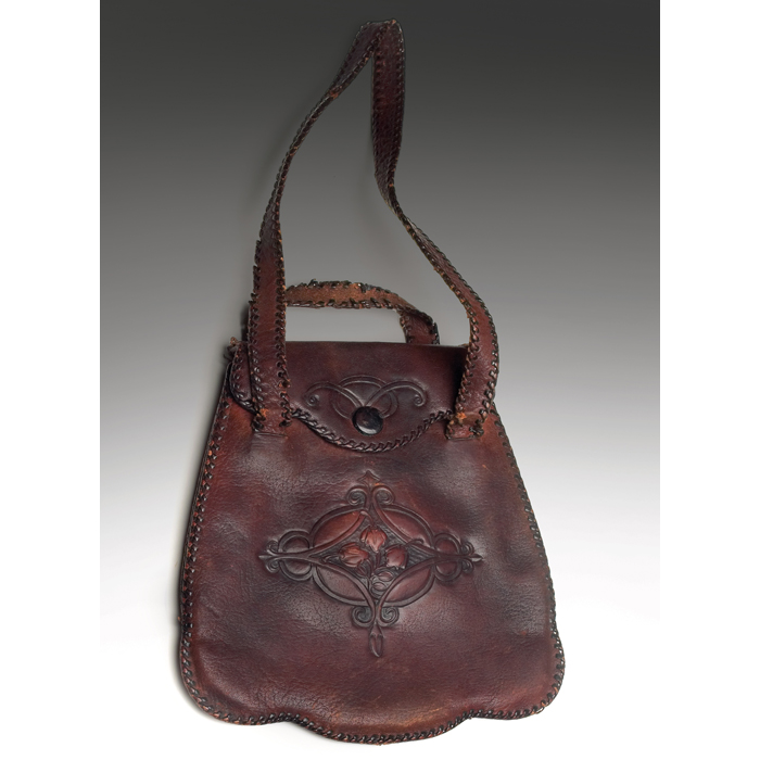 Appraisal: Roycroft purse tooled leather withstitched edges lined interior with pockets