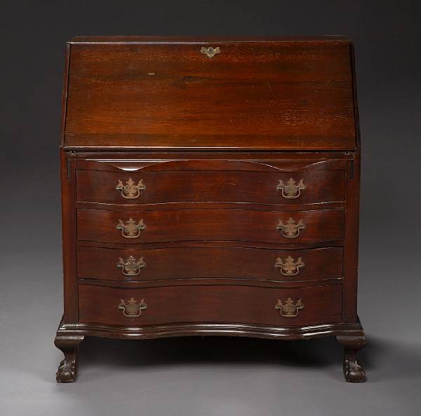 Appraisal: A Chippendale style mahogany desk second quarter th century The