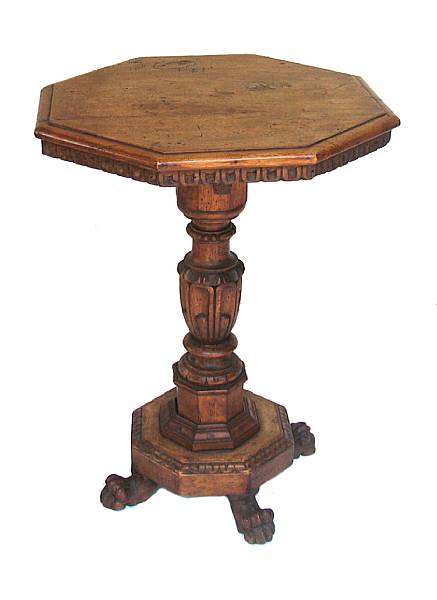 Appraisal: An Italian carved walnut occasional table height in diameter in