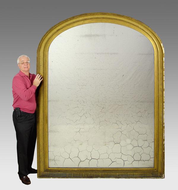 Appraisal: GRAND ARCHED MIRROR IN LOUIS PHILIPPE STYLE Gesso and water-gilt